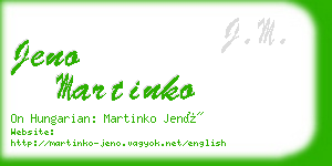 jeno martinko business card